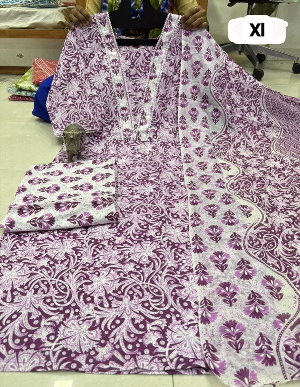 PURE COTTON KURTI PENT With DUPPATA SET