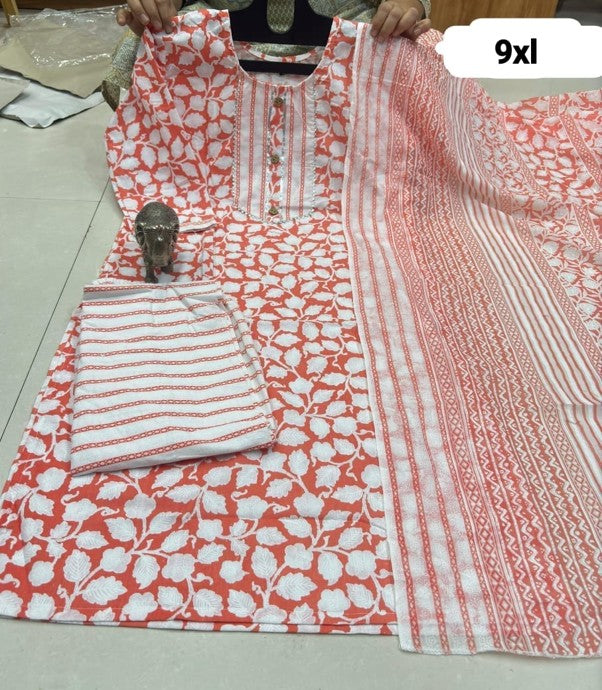 PURE COTTON KURTI PENT With DUPPATA SET