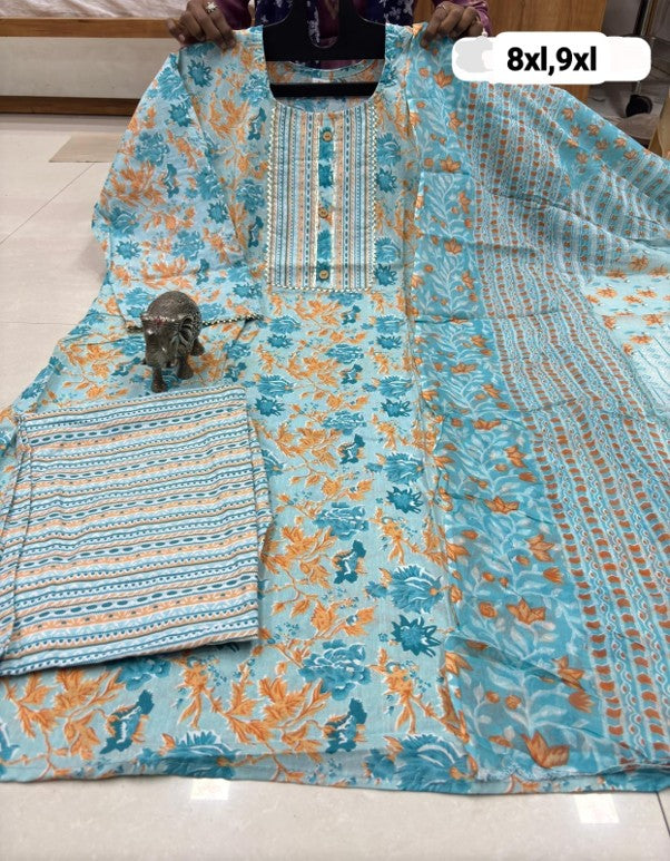 PURE COTTON KURTI PENT With DUPPATA SET