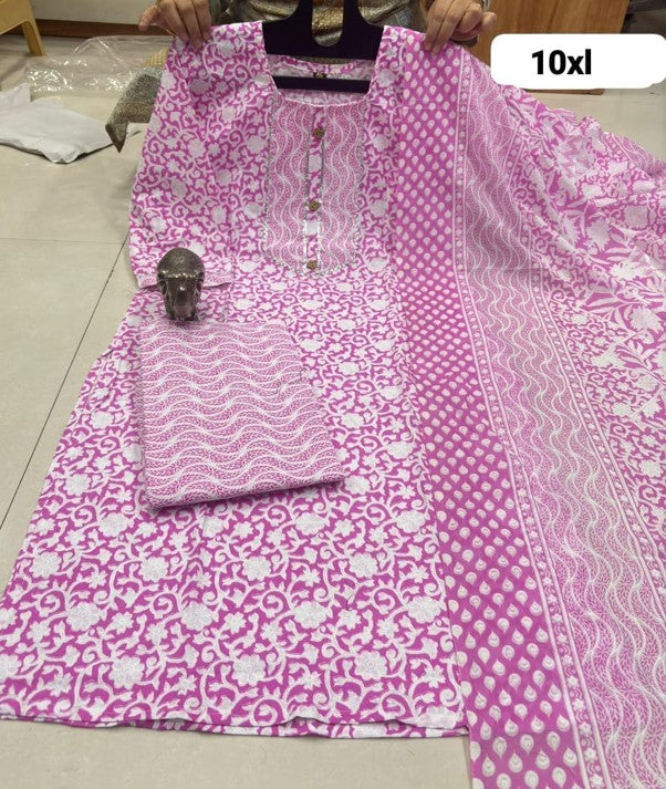 PURE COTTON KURTI PENT With DUPPATA SET
