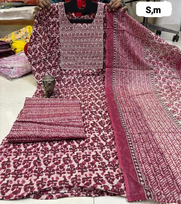PURE COTTON KURTI PENT With DUPPATA SET