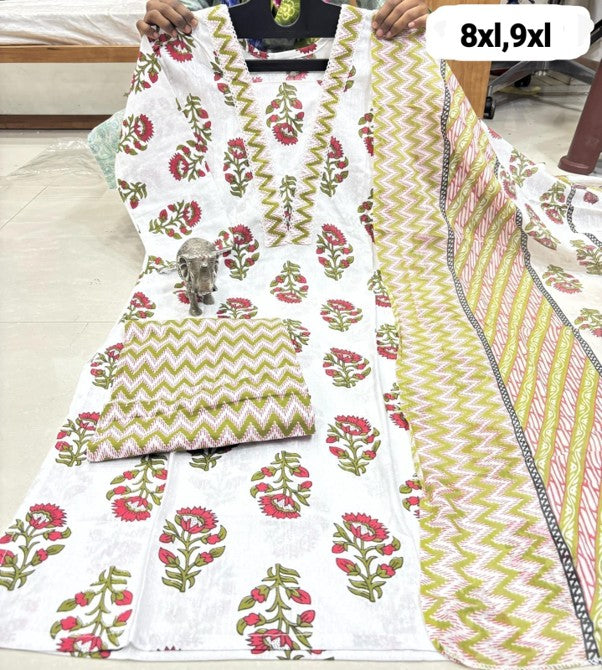 PURE COTTON KURTI PENT With DUPPATA SET
