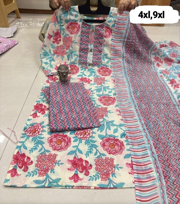 PURE COTTON KURTI PENT With DUPPATA SET