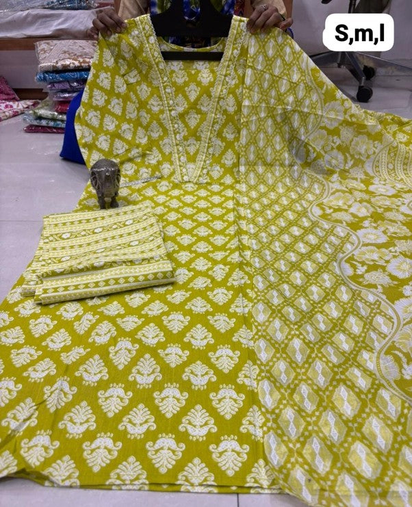 PURE COTTON KURTI PENT With DUPPATA SET