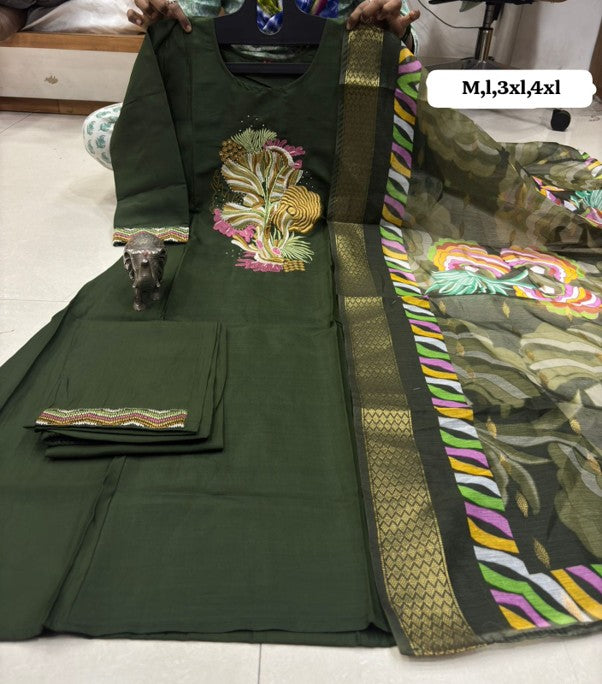 ALINE  KURTI  WITH PANT & UNIQUE  DIGITAL  DUPATTA