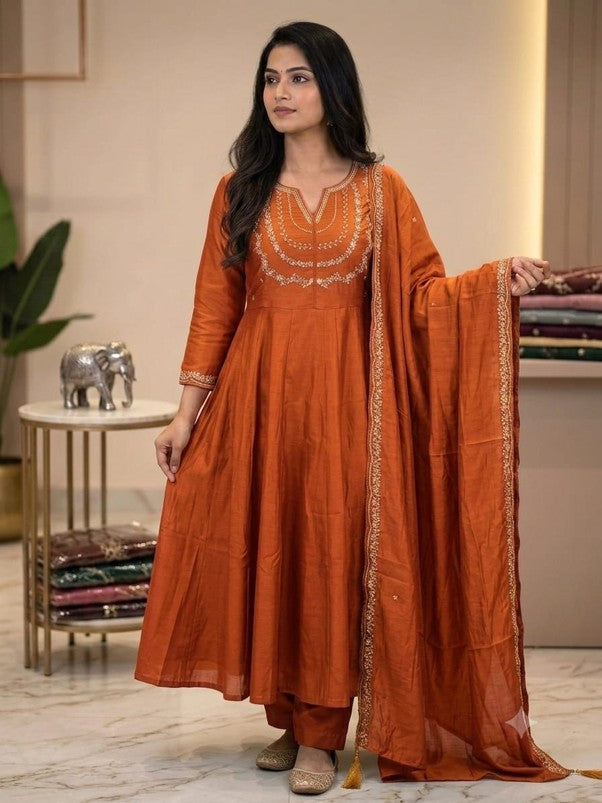 GLASS  SILK ANARKALI SETS