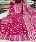 PURE COTTON ANARKALI KURTI PENT DUPPATA SET